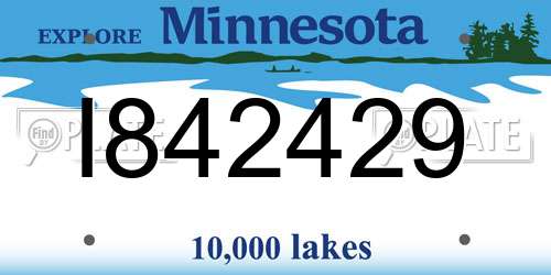 I842429 Minnesota License Plate