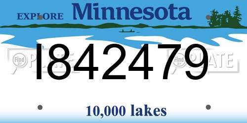 I842479 Minnesota License Plate