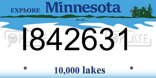 I842631 Minnesota License Plate