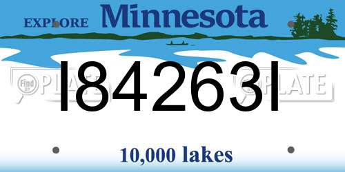 I84263I Minnesota License Plate