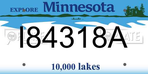 I84318A Minnesota License Plate