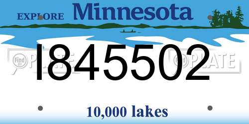 I845502 Minnesota License Plate
