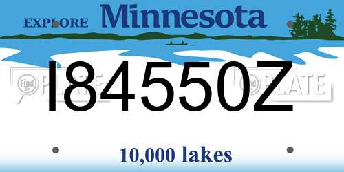 I84550Z Minnesota License Plate