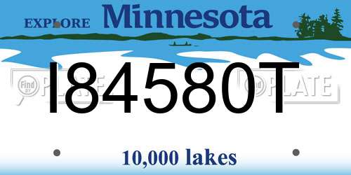 I84580T Minnesota License Plate