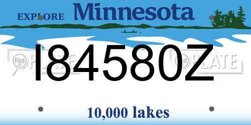 I84580Z Minnesota License Plate