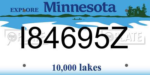 I84695Z Minnesota License Plate