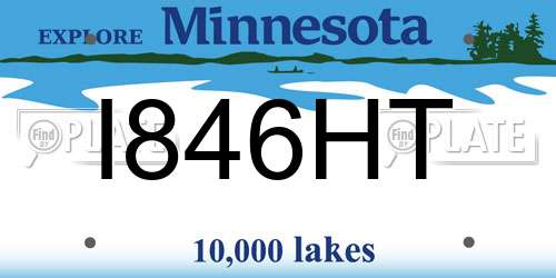 I846HT Minnesota License Plate
