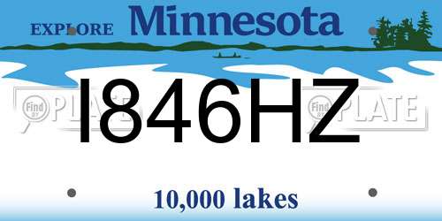 I846HZ Minnesota License Plate