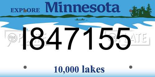 I847155 Minnesota License Plate