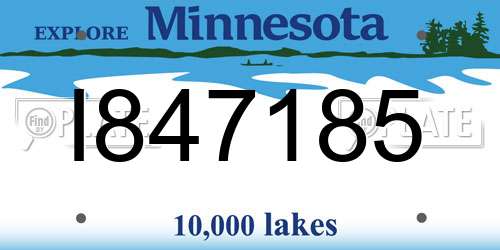 I847185 Minnesota License Plate