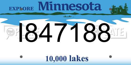 I847188 Minnesota License Plate