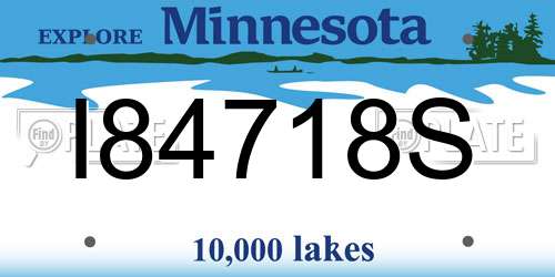 I84718S Minnesota License Plate