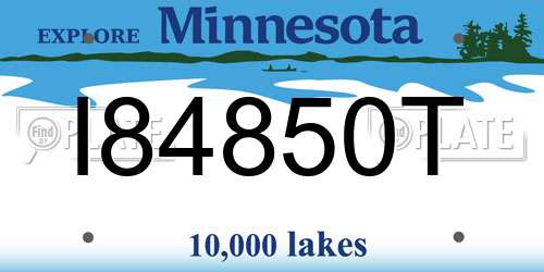 I84850T Minnesota License Plate