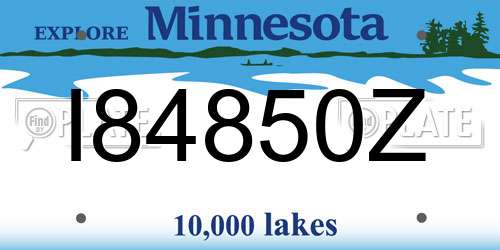 I84850Z Minnesota License Plate