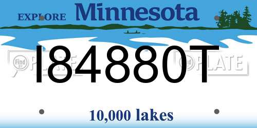 I84880T Minnesota License Plate