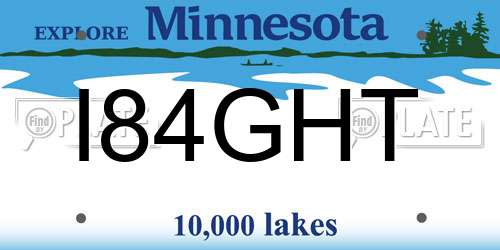I84GHT Minnesota License Plate