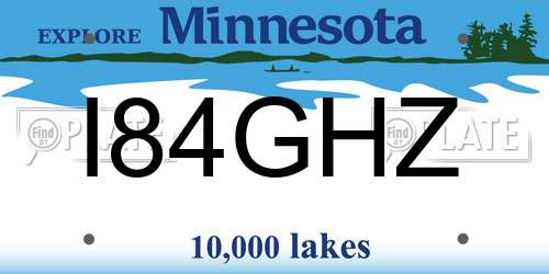 I84GHZ Minnesota License Plate