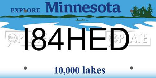 I84HED Minnesota License Plate