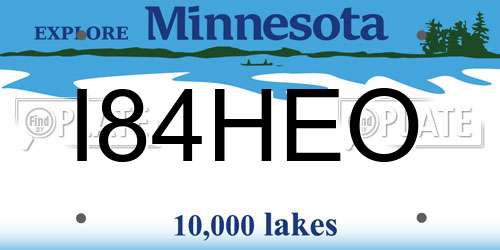 I84HEO Minnesota License Plate