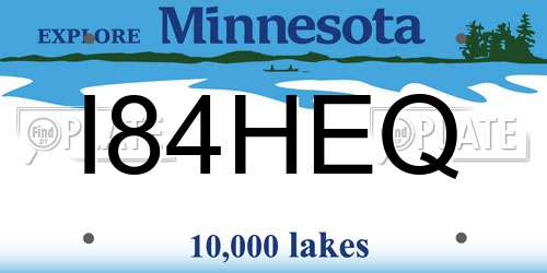I84HEQ Minnesota License Plate