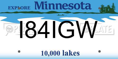 I84IGW Minnesota License Plate