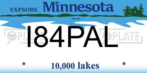 I84PAL Minnesota License Plate