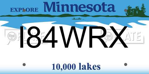 I84WRX Minnesota License Plate