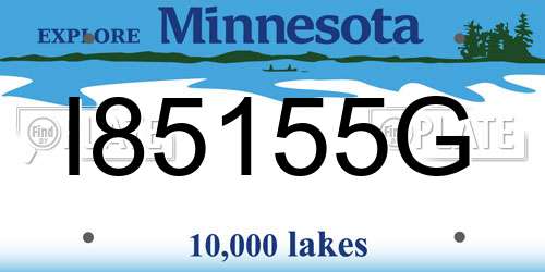 I85155G Minnesota License Plate