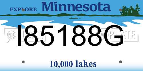 I85188G Minnesota License Plate