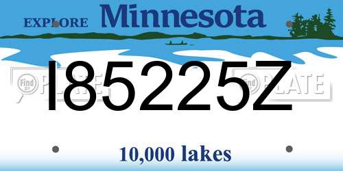 I85225Z Minnesota License Plate