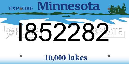I852282 Minnesota License Plate