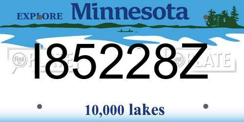I85228Z Minnesota License Plate
