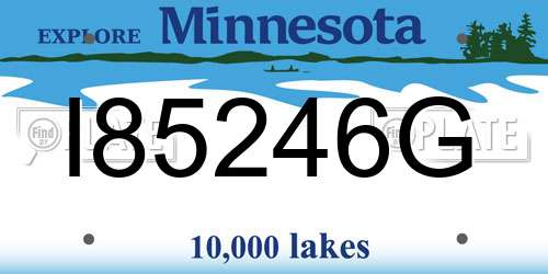 I85246G Minnesota License Plate