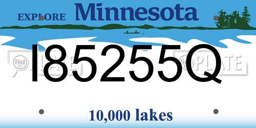 I85255Q Minnesota License Plate