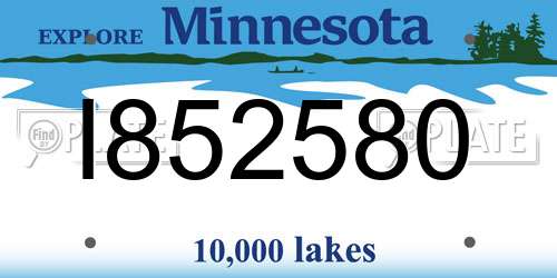 I852580 Minnesota License Plate