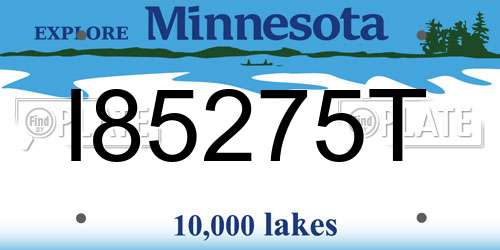 I85275T Minnesota License Plate
