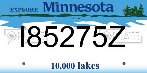 I85275Z Minnesota License Plate