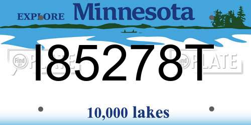I85278T Minnesota License Plate