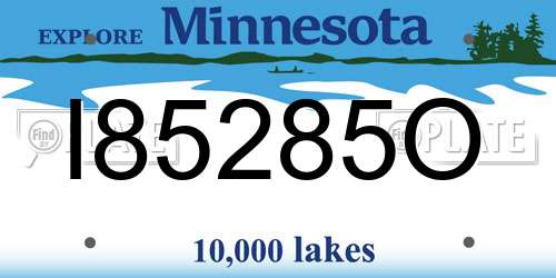 I85285O Minnesota License Plate
