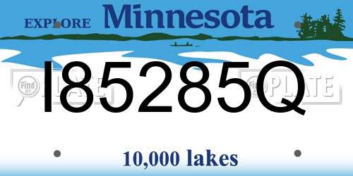 I85285Q Minnesota License Plate