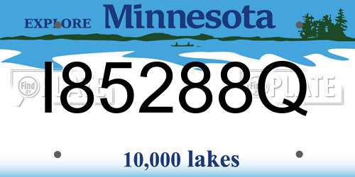 I85288Q Minnesota License Plate