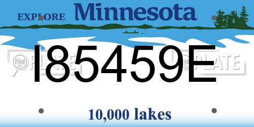 I85459E Minnesota License Plate