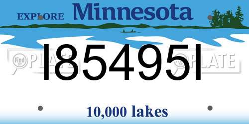 I85495I Minnesota License Plate