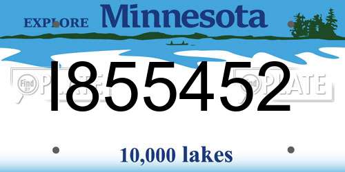 I855452 Minnesota License Plate