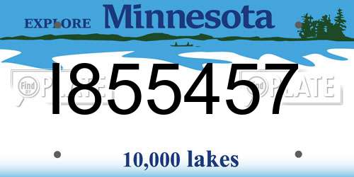 I855457 Minnesota License Plate