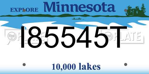 I85545T Minnesota License Plate
