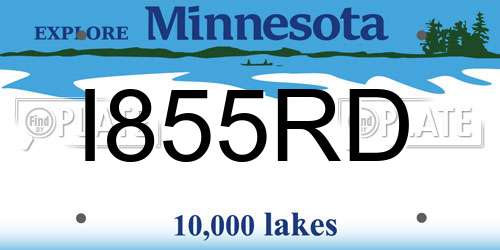 I855RD Minnesota License Plate