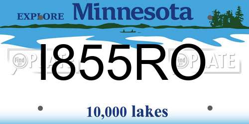 I855RO Minnesota License Plate