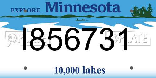 I856731 Minnesota License Plate