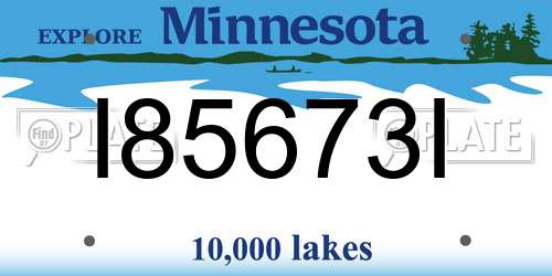 I85673I Minnesota License Plate